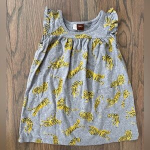 Tea Collection Flutter Sleeve Cotton Dress, Tiger Print, size 2T